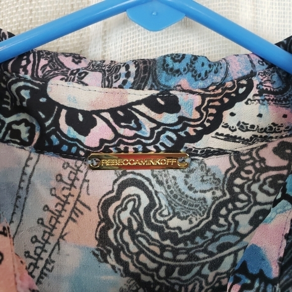 Rebecca‎ Minkoff 100% Silk Blouse Paisley Size 0 - Picture 8 of 11